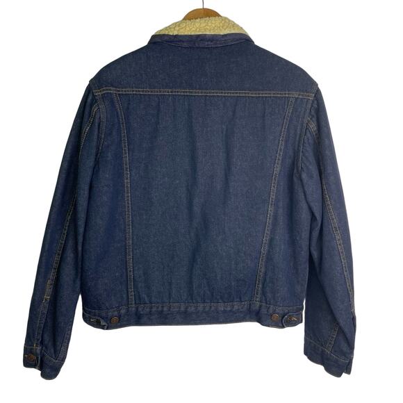 Vintage Jean Jacket Sherpa Sears Roebucks Classic Style Men’s Denim Jacket - Picture 2 of 12